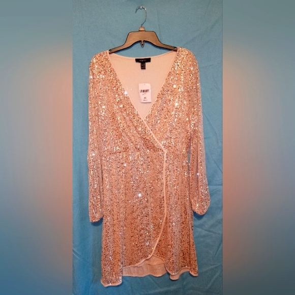 Gold sequin cocktail dress. Plus Size (1x) Brand (Forever 21) - Picture 3 of 6